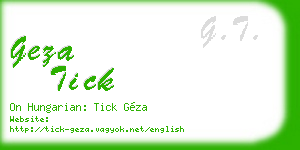 geza tick business card
